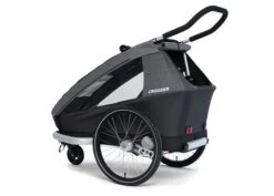 Croozer Kid Keeke 1 Mountain Grey 2in1 Fahrradanhänger & Buggy-Set -Babyprodukte Geschäft 08 121001523 croozer keeke 1 mountain grey buggy kofferraum offen