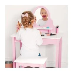 Pinolino Kinderschminktisch Jasmin Inkl. Hocker MDF, Weiß Und Rosa Lackiert -Babyprodukte Geschäft 203410 01 gr