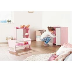 Pinolino Puppenwiege Jasmin Komplett, 4-teilig Rosa Und Weiß Lackiert Zum Toppreis -Babyprodukte Geschäft 253414 23 gr 1