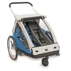 XLC Duo 8teen Fahrradanhänger Blau Zweisitzer Inkl. Buggyrad & Rücklicht Zum Toppreis -Babyprodukte Geschäft 3092008812 babysitz fuer mono2 und duo2 1