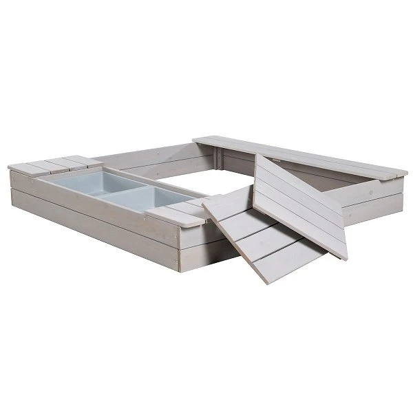 Roba Sandkasten Outdoor Grau Mit Spielwannen Aus Wetterfestem Massivholz 3 Roba Sandkasten Outdoor Grau Mit Spielwannen Aus Wetterfestem Massivholz