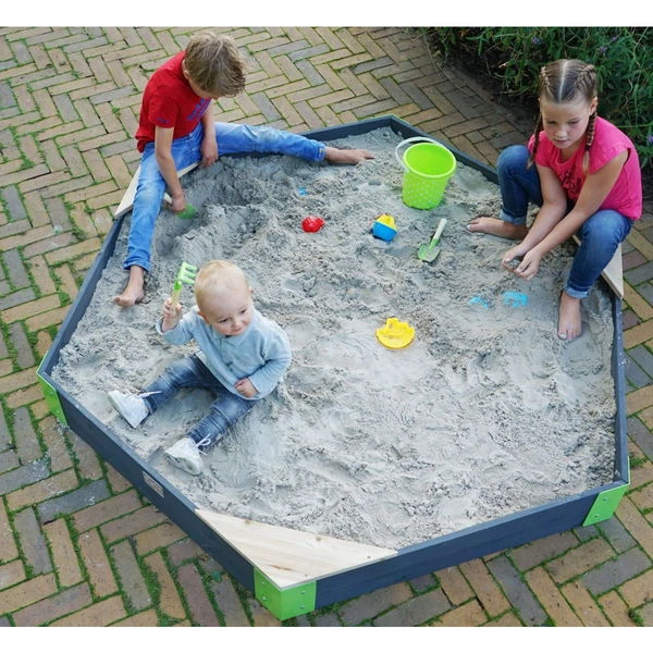 EXIT TOYS EXIT Aksent Holzsandkasten Sechseckig 200x170 Cm Mit 3 Sitzen 4 EXIT TOYS EXIT Aksent Holzsandkasten Sechseckig 200x170 Cm Mit 3 Sitzen – Bild 2