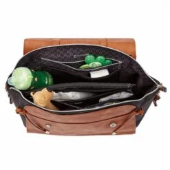 Gesslein Wickeltasche No.4 Schwarz/tabac Mit Kunstleder 6 Gesslein Wickeltasche No.4 Schwarz/tabac Mit Kunstleder -Babyprodukte Geschäft 6351 607000 wickeltasche no4 offen 1