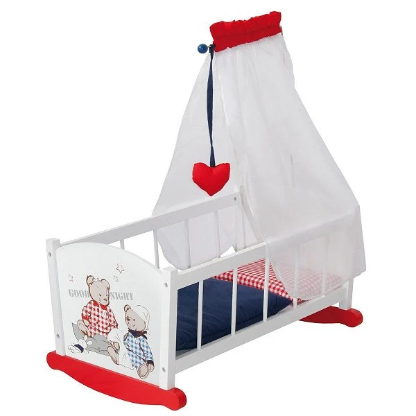 Roba Puppenwiege Teddy College Inkl. Textiler Ausstattung, Bettwäsche & Himmel 3 Roba Puppenwiege Teddy College Inkl. Textiler Ausstattung, Bettwäsche & Himmel