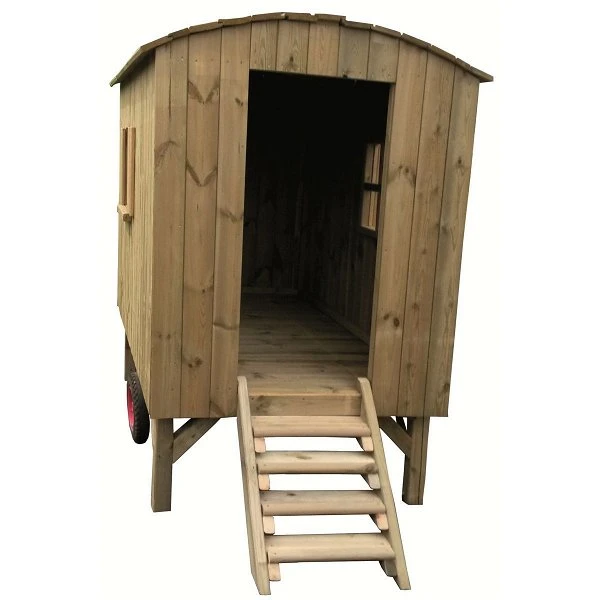 Müller & Herber Bauwagen Mit Treppe & Sitzbank Kiefernholz 4 Müller & Herber Bauwagen Mit Treppe & Sitzbank Kiefernholz – Bild 2