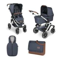 ABC Design Salsa 4 Air Kinderwagen Set Lake Mit Wickeltasche Und Fußsack