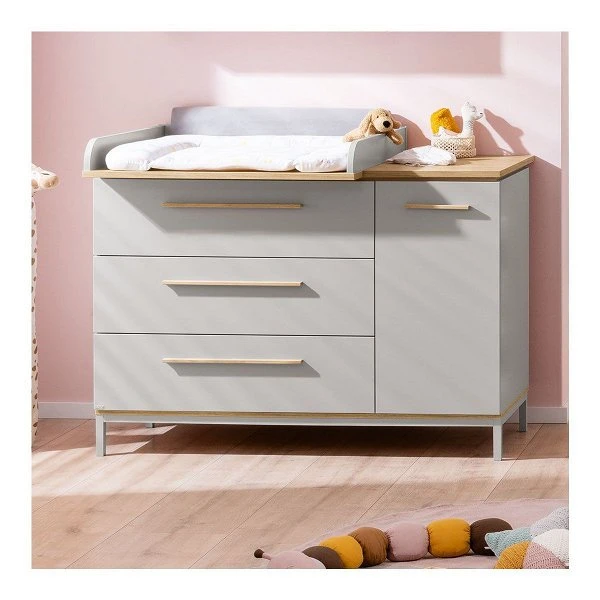 Paidi Benne Kommode Breit - 3 Schubkästen, 1 Tür Kieselgrau/Eiche-Montana - Zum Aktionspreis 4 Paidi Benne Kommode Breit - 3 Schubkästen, 1 Tür Kieselgrau/Eiche-Montana - Zum Aktionspreis – Bild 2