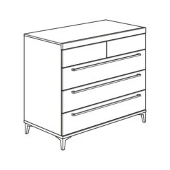 Paidi Remo Kommode 5 Schubkästen Kreideweiß/Eiche-Bordeaux - Zum Aktionspreis