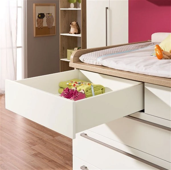 Paidi Remo Kommode 5 Schubkästen Kreideweiß/Eiche-Bordeaux - Zum Aktionspreis 4 Paidi Remo Kommode 5 Schubkästen Kreideweiß/Eiche-Bordeaux - Zum Aktionspreis – Bild 2