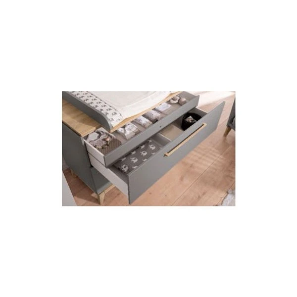 Paidi Sten Kommode - 2 Schubkästen Schiefergrau/Eiche Massiv - Zum Tiefstpreis 4 Paidi Sten Kommode - 2 Schubkästen Schiefergrau/Eiche Massiv - Zum Tiefstpreis – Bild 2